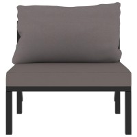 vidaXL Sectional Middle Sofa with Cushion Poly Rattan Anthracite