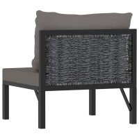 vidaXL Sectional Middle Sofa with Cushion Poly Rattan Anthracite