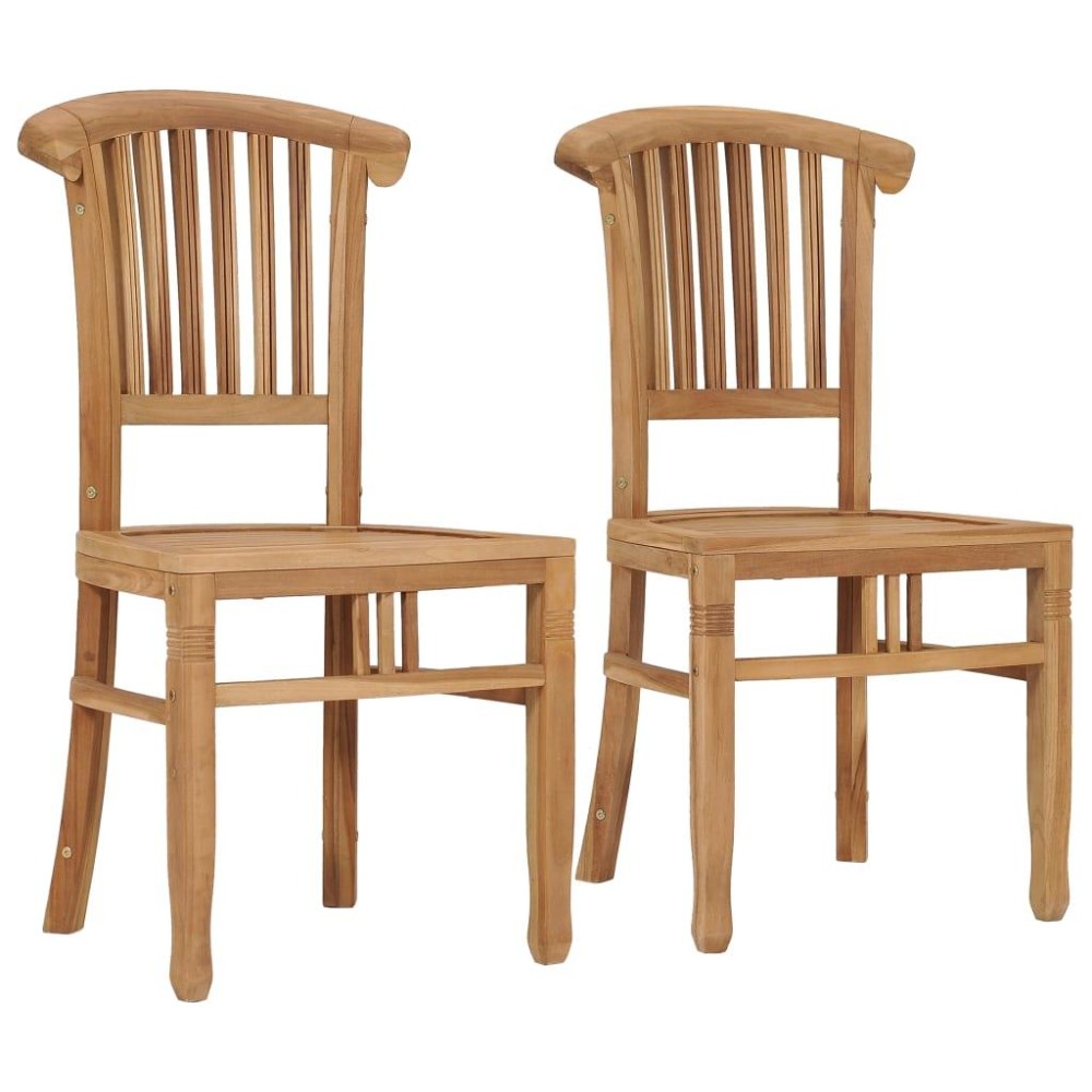 Vidaxl Patio Chairs 2 Pcs Solid Teak Wood