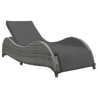 Vidaxl Sun Lounger With Cushion Poly Rattan Anthracite