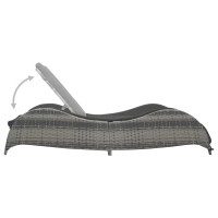 Vidaxl Sun Lounger With Cushion Poly Rattan Anthracite