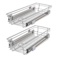 vidaXL Pull-Out Wire Baskets 2 pcs Silver 11.8