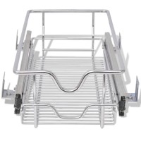 vidaXL Pull-Out Wire Baskets 2 pcs Silver 11.8