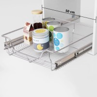 vidaXL Pull-Out Wire Baskets 2 pcs Silver 19.7