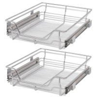 vidaXL Pull-Out Wire Baskets 2 pcs Silver 19.7