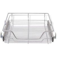 vidaXL Pull-Out Wire Baskets 2 pcs Silver 19.7