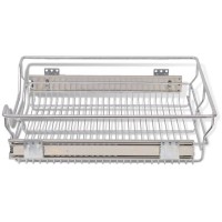 vidaXL Pull-Out Wire Baskets 2 pcs Silver 19.7