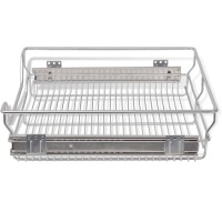 vidaXL Pull-Out Wire Baskets 2 pcs Silver 23.6