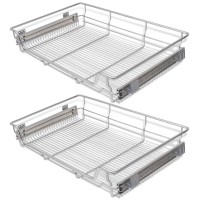 vidaXL Pull-Out Wire Baskets 2 pcs Silver 31.5