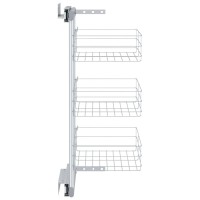 vidaXL 3-Tier Pull-out Kitchen Wire Basket Silver 18.5