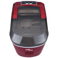 vidaXL Ice Cube Maker Red 0.63 Gallon 33.1 lbs / 24 h