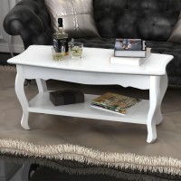 vidaXL Coffee Table 2 Tiers MDF White