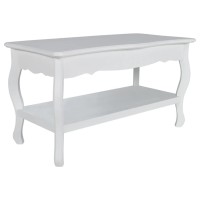 vidaXL Coffee Table 2 Tiers MDF White