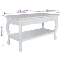 vidaXL Coffee Table 2 Tiers MDF White