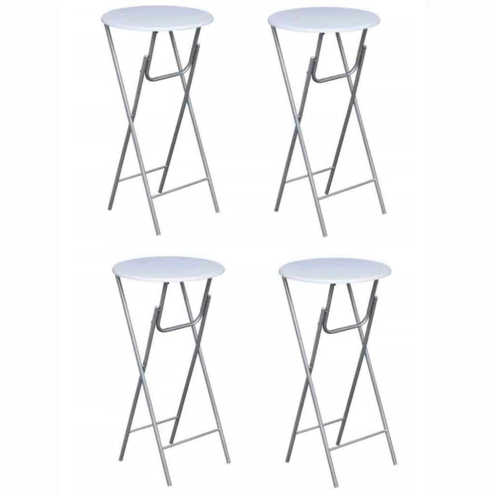 vidaXL Bar Tables 4 pcs with MDF Tabletop White