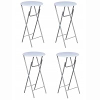 vidaXL Bar Tables 4 pcs with MDF Tabletop White