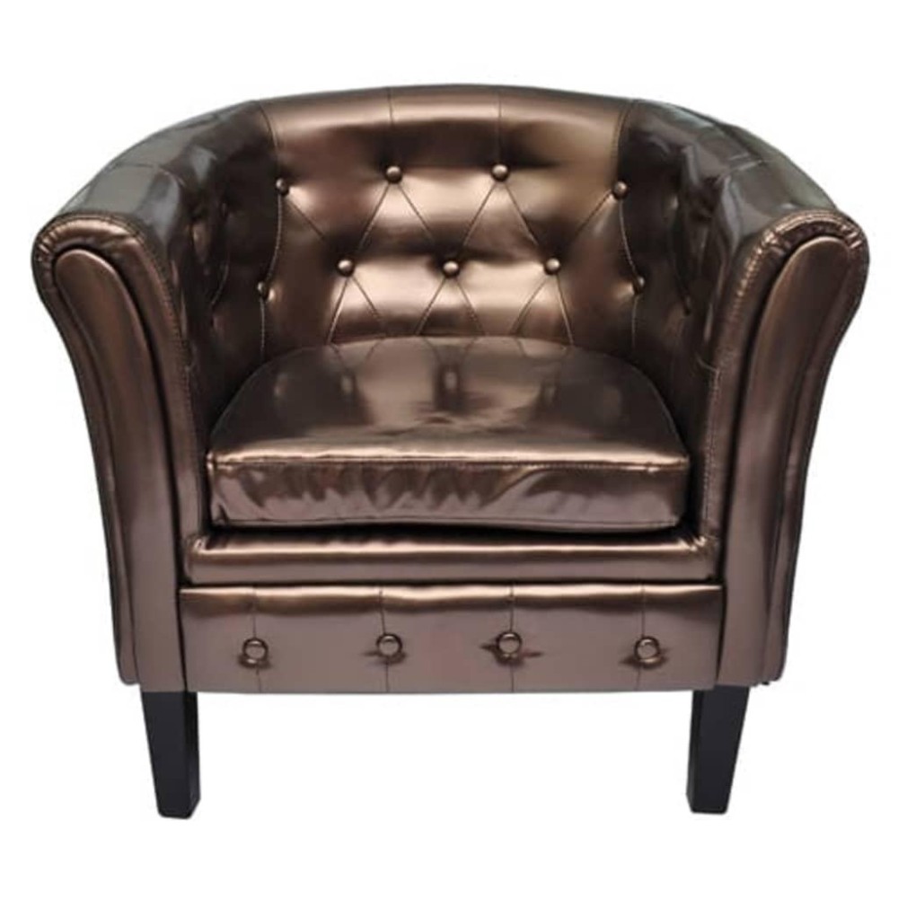 Vidaxl Tub Chair Brown Faux Leather