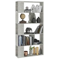 Vidaxl Book Cabinet/Room Divider Concrete Gray 31.5X9.4X62.6 Engineered Wood