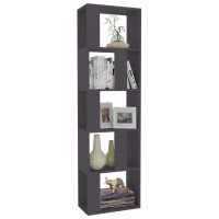 Vidaxl Book Cabinet/Room Divider Gray 17.7X9.4X62.6 Engineered Wood