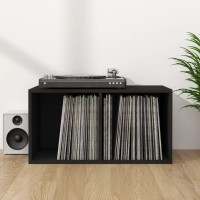 Vidaxl Vinyl Storage Box Black 28X13.4X14.2 Engineered Wood