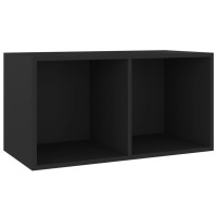 Vidaxl Vinyl Storage Box Black 28X13.4X14.2 Engineered Wood
