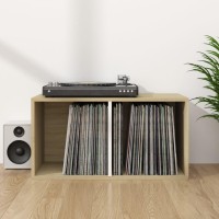 Vidaxl Vinyl Storage Box White And Sonoma Oak 28X13.4X14.2 Engineered Wood