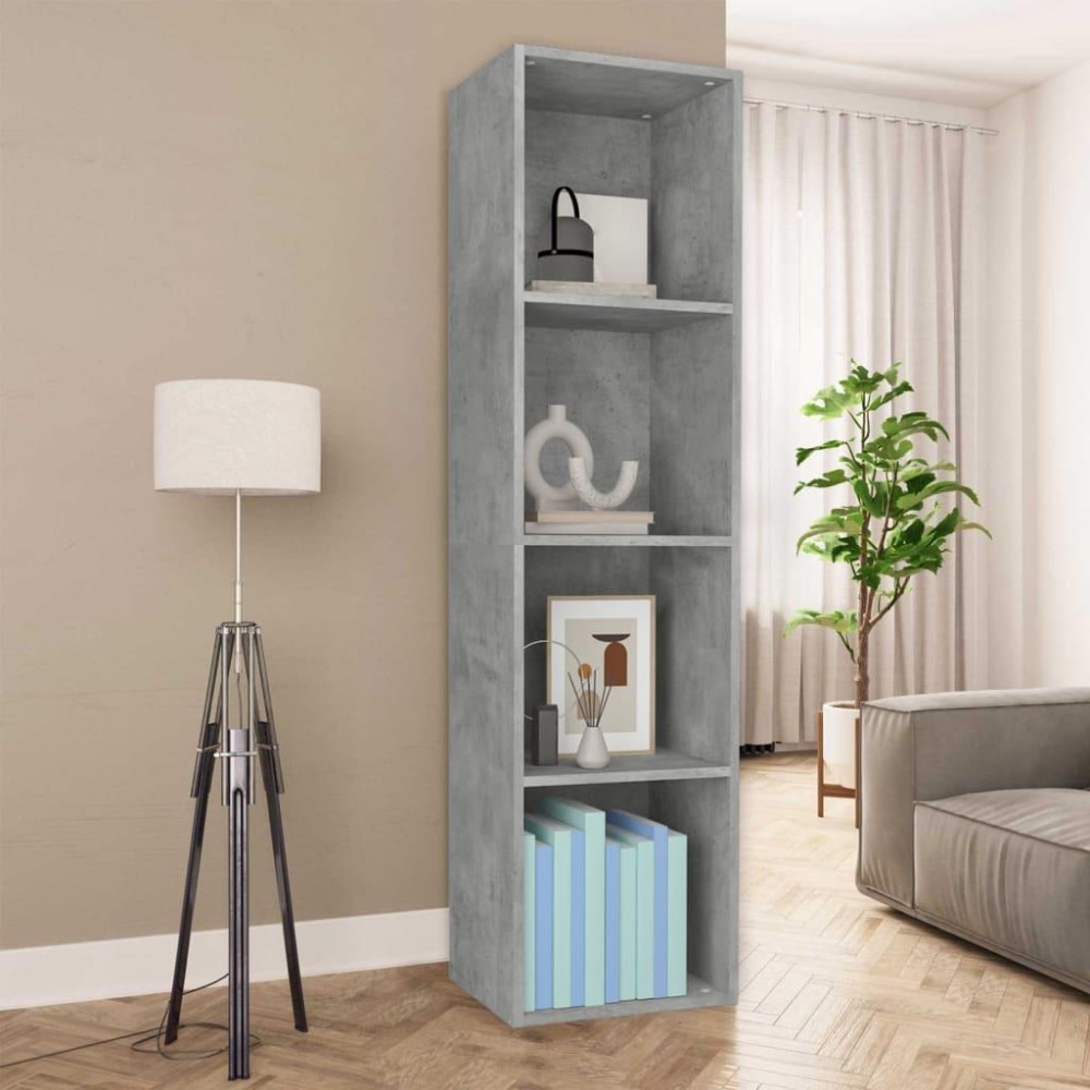Vidaxl Book Cabinet/Tv Cabinet Concrete Gray 14.2X11.8X56.3 Engineered Wood