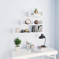 Vidaxl Wall Display Shelf 3 Pcs White Engineered Wood