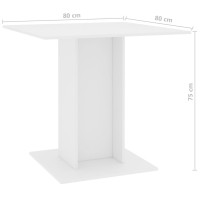 vidaXL Dining Table White 31.5