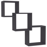 Vidaxl Cube Wall Shelves Gray 26.8X5.9X26.8 Engineered Wood