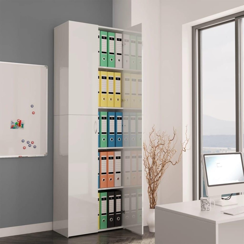 Vidaxl Office Cabinet High Gloss White 23.6X12.6X74.8 Engineered Wood