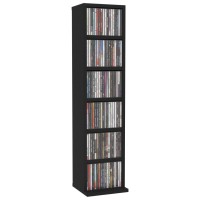 Vidaxl Cd Cabinet Black 8.3X7.9X34.6 Engineered Wood