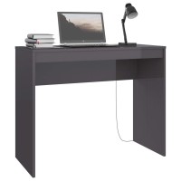 Vidaxl Desk High Gloss Gray 35.4 X 15.7 X 28.3 Engineered Wood