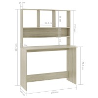 vidaXL Desk with Shelves Sonoma Oak 43.3