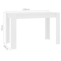 vidaXL Dining Table White 47.2