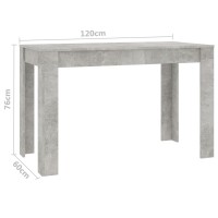 vidaXL Dining Table Concrete Gray 47.2