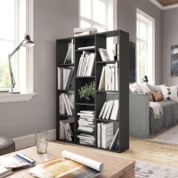Vidaxl Room Dividerbook Cabinet High Gloss Gray 39.4X9.4X55.1 Engineered Wood