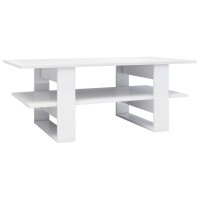 vidaXL Coffee Table High Gloss White 43.3