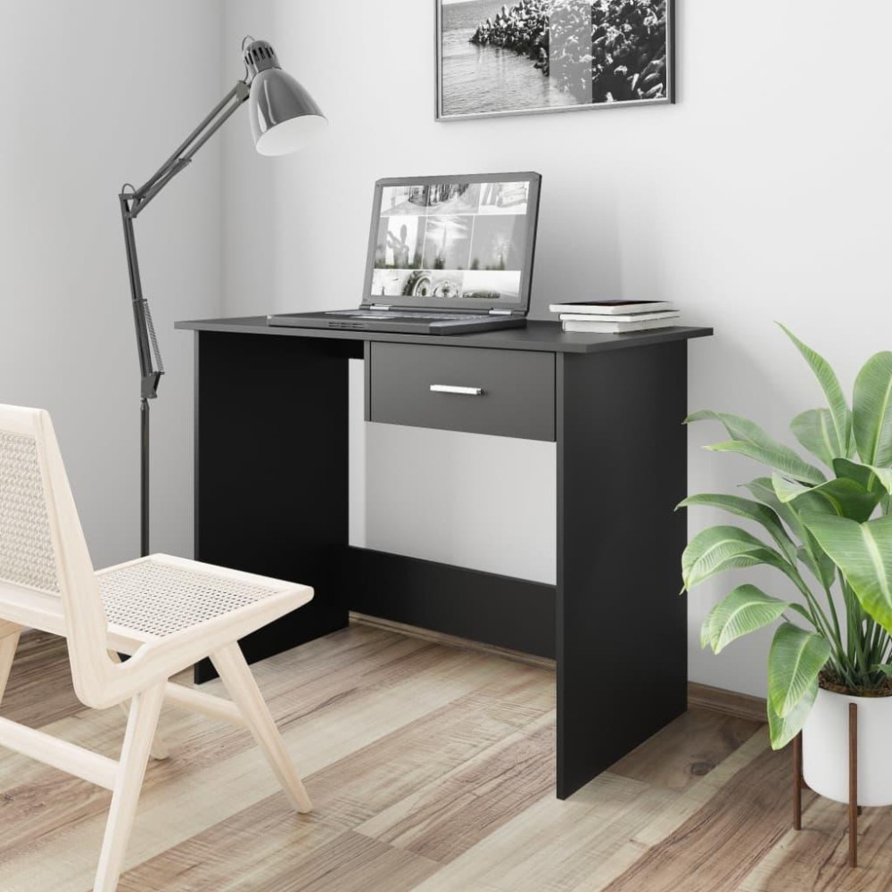 Vidaxl Desk Black 39.4X19.7X29.9 Engineered Wood