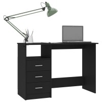 Vidaxl Desk With Drawers Black 43.3X19.7X29.9 Engineered Wood