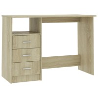 Vidaxl Desk With Drawers Sonoma Oak 43.3X19.7X29.9 Engineered Wood