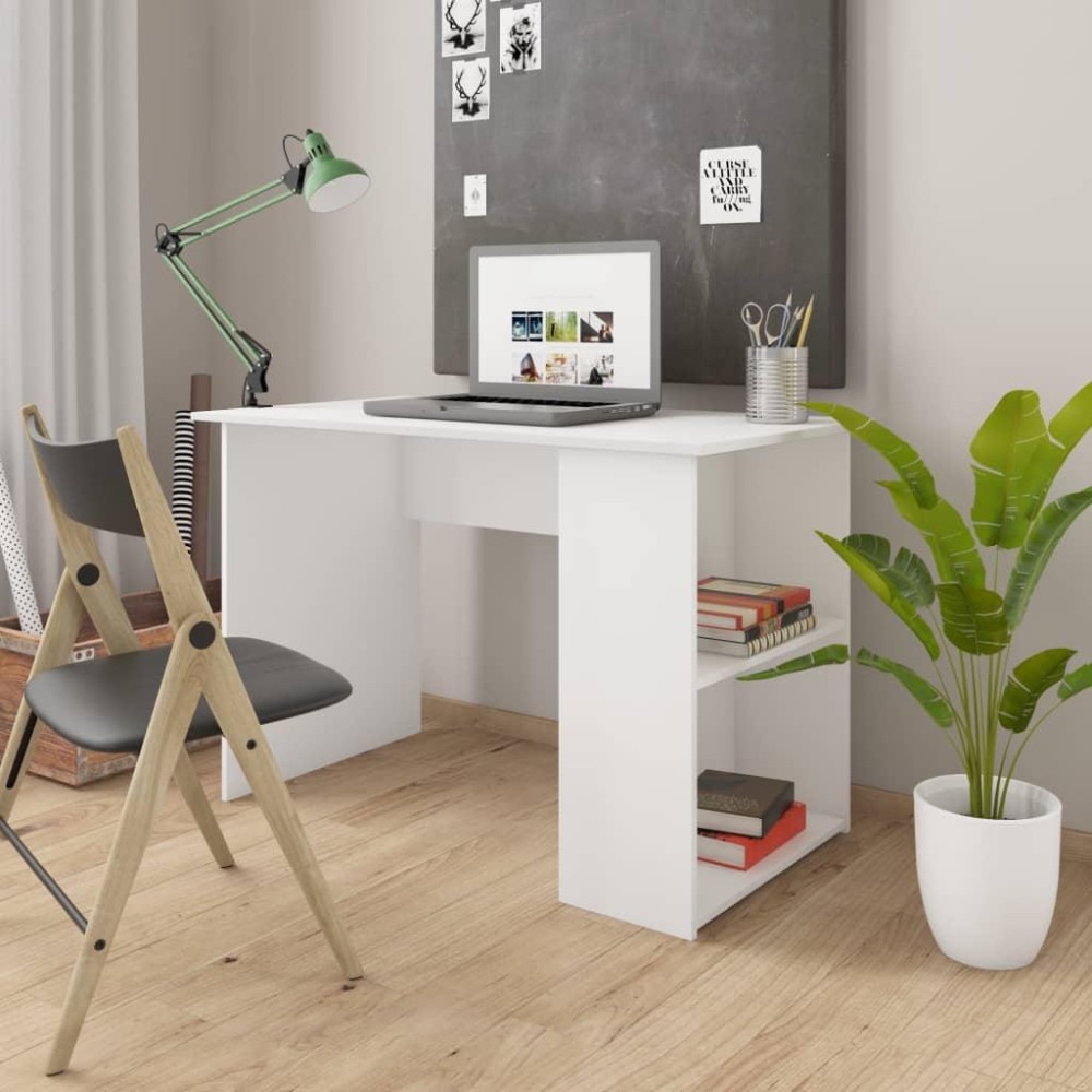 Vidaxl Desk White 43.3X23.6X28.7 Engineered Wood