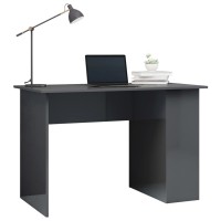 vidaXL Desk High Gloss Gray 43.3