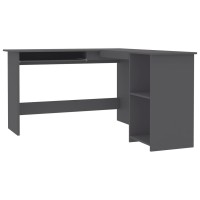 Vidaxl L-Shaped Corner Desk Gray 47.2X55.1X29.5 Engineered Wood