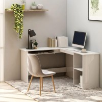 Vidaxl L-Shaped Corner Desk High Gloss White 47.2 X 55.1 X 29.5 Engineered Wood