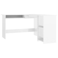 Vidaxl L-Shaped Corner Desk High Gloss White 47.2 X 55.1 X 29.5 Engineered Wood