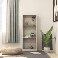 Vidaxl 3-Tier Book Cabinet Concrete Gray 15.7X9.4X42.5 Engineered Wood