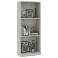 Vidaxl 3-Tier Book Cabinet Concrete Gray 15.7X9.4X42.5 Engineered Wood