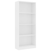 Vidaxl 4-Tier Book Cabinet White 23.6X9.4X55.9 Engineered Wood