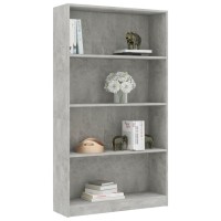 Vidaxl 4-Tier Book Cabinet Concrete Gray 31.5X9.4X55.9 Engineered Wood